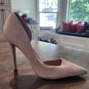 Steve Madden Suede Leather Nude Pink Stiletto Heels Pumps Sz 5.5